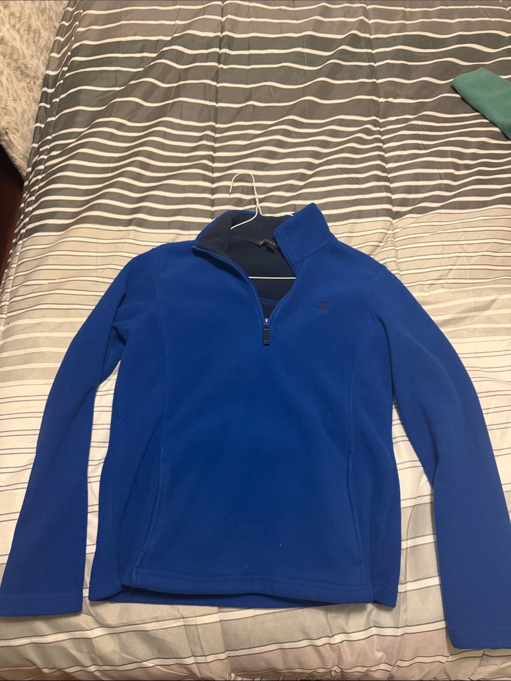Brooks Brothers Royal Blue Quarter-Zip Fleece Pullover